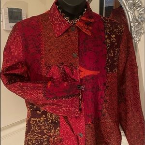 Chico’s Embroidered Silk Blend Jacket